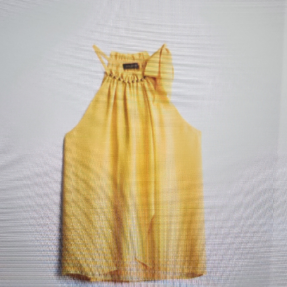 Bright Yellow Halter Blouse with Neck Tie Detail